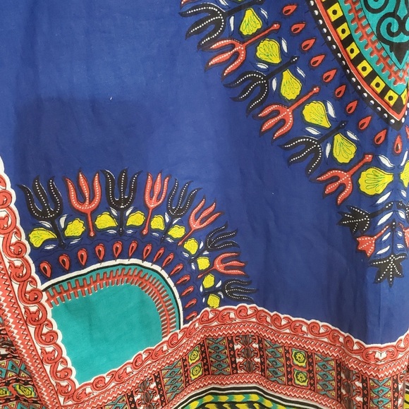 NWT Handmade Blue Dashiki in Plus Size - Picture 3 of 5